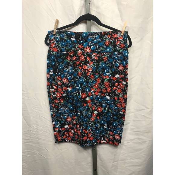 LuLaRoe Cassie Pencil Skirt Womens Medium M Floral Print Stretch Knit Knee - Picture 1 of 4
